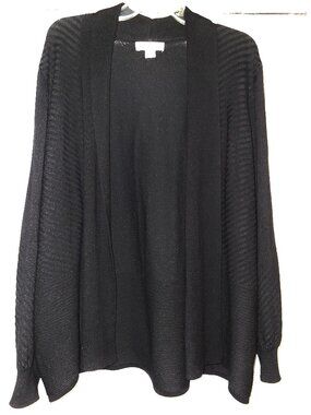 Liz Clairborne Open Front Cardigan Black XXL Excellent Condition